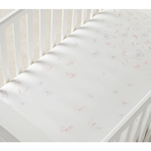 Monique Lhuillier Ethereal Butterfly Sateen Crib Fitted Sheet