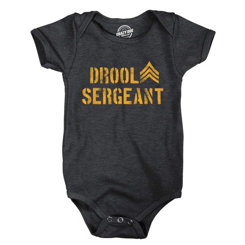 Crazy Dog T-Shirts Drool Sergeant Baby Bodysuit Funny Military Army Sarcastic Infant Jumper
