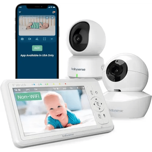 Babysense Baby Monitors Bundle - WiFi Camera with App & Separate Non-WiFi Video Baby Monitor with Camera and Audio (Products Don't Connect/Pair with Each Other)