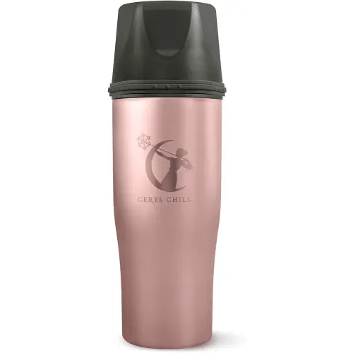 CERES CHILL Mini Breastmilk Chiller Demigoddess, Up to 12 oz. Reusable Storage Container, Keeps Milk at Safe Temperatures for Up to 16 Hours, Bottle Cooler, Connects w/Most Pumps (Rose Gold)
