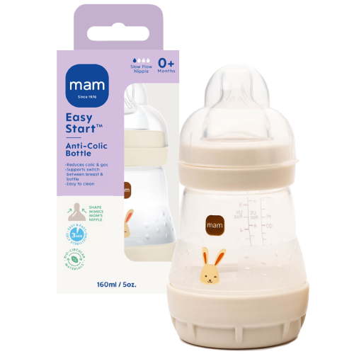 MAM Easy Start Anti-Colic Bottle 5 oz, 1 Pack- Linen