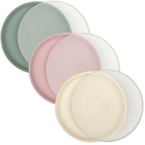 Weesprout Baby & Toddler Non-suction Plates With Lids - 3 Pack (matte Green, Pink, Off White)