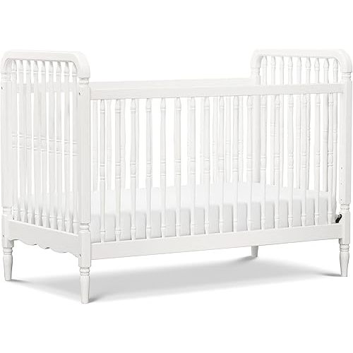 Namesake Liberty 3-in-1 Convertible Spindle Crib with Toddler Bed Conversion Kit in White, Greenguard Gold Certified