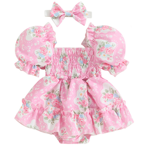 Newborn My 1st Easter Outfits Baby Girls Bunny Dress Romper Cute Smocked Dresses Onepiece Clothes