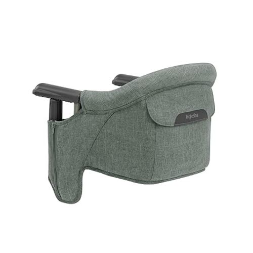 Inglesina Fast Table Chair, Pine Green Melange - High Chair for Babies & Toddlers 6-36 Months - Fits Tables 0.8'' to 3.5'' Thick - Collapsible, Portable Design - includes Travel Bag - BPA Free - Pine Green Mélange