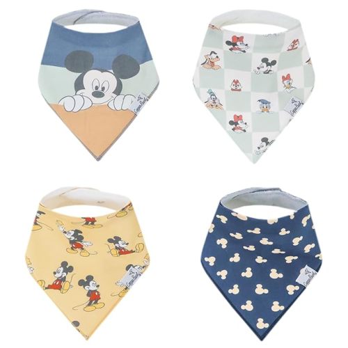 Copper Pearl Baby Bandana Drool Bibs for Drooling and Teething 4 Pack Gift Set Mickey Mouse & Friends