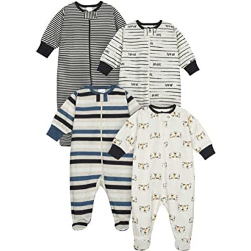 Onesies Brand baby-boys 4-pack Sleep 'N Play Footies