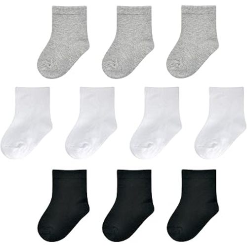 Baby Socks 0-3 months Infant White Crew Socks Baby Girls Newborn Dress Socks Boys Baptism Christening 10 Pack