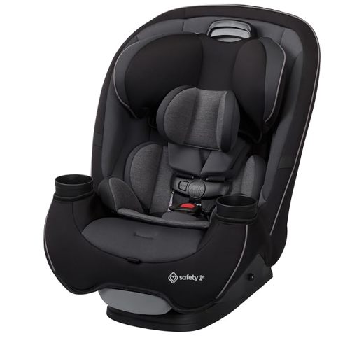 Safety 1st Grow and Go All-in-One Slim Convertible Car Seat, Rear Facing, 5-40 lbs, Forward Facing (30–65 lbs), High Back Booster Seat 40-100 pounds, Black Phantom