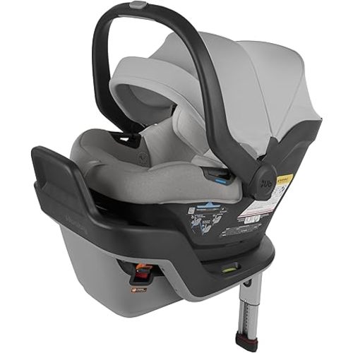 UPPAbaby Mesa Max Infant Car Seat/Base with Load Leg and Robust Infant Insert Included/Innovative Safety Features + Simple Installation/Direct Stroller Attachment/Anthony (White+Grey Chenille)
