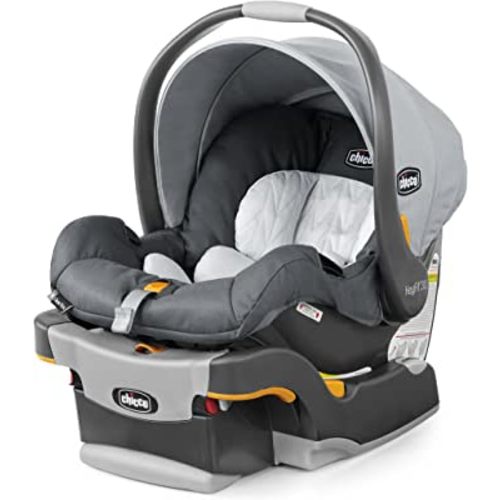 Chicco KeyFit 30 ClearTex Infant Car Seat and Base, Rear-Facing Seat for Infants 4-30 lbs, Includes Head and Body Support, Compatible with Chicco Strollers, Baby Travel Gear | Slate/Grey