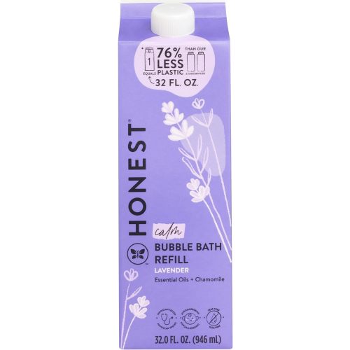 The Honest Company Foaming Bubble Bath Refill, Lavender Calm Scent, Tear-Free, Hypoallergenic, Naturally Derived, Gentle for Baby, 32 fl oz
