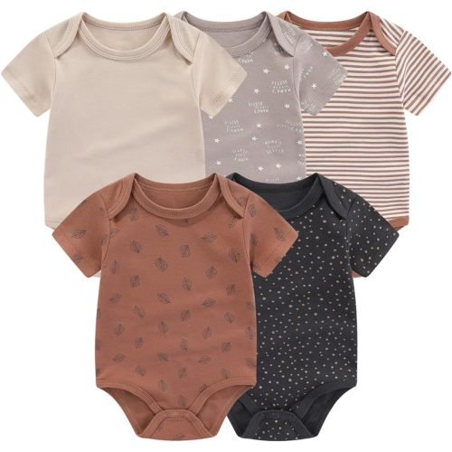 Fashion Unisex baby Boy Girl Bodysuits 5-Pack Casual Cotton Soft Infants Outfit New born Clothes