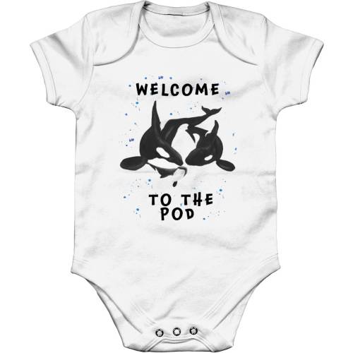 Orca Family - Organic Short Sleeve Baby Bodysuit