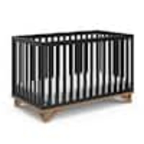 Storkcraft Santa Monica Black with Vintage Driftwood 5-in-1 Convertible Crib 04525-B03