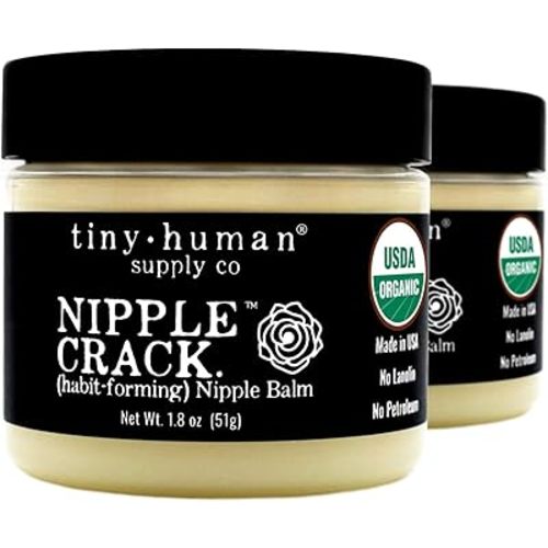 Organic Nipple Cream, Nipple Crack Lanolin Free Nipple Butter (2 Pack), Balm for Breastfeeding Mothers, No Need to Wash Off, Safe for Baby and Mama