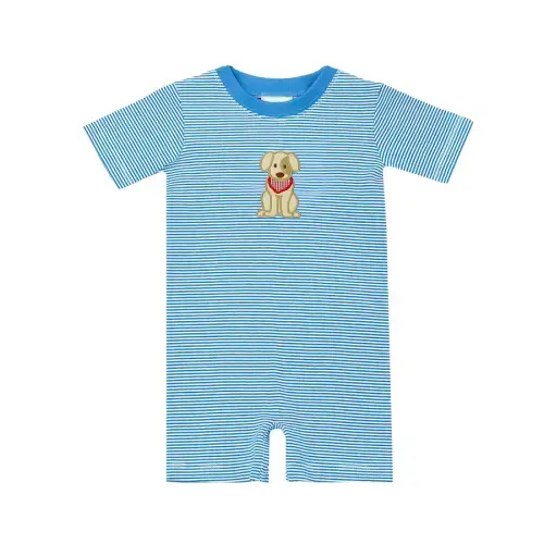 Labrador Straight Bubble- Periwinkle Bitty Stripe