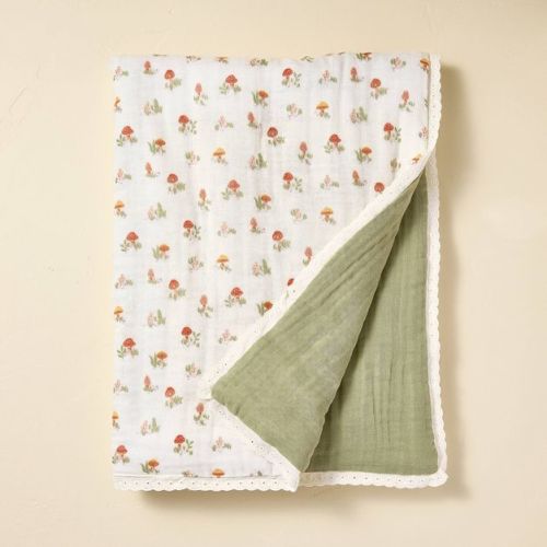 Reversible Mushroom Muslin Baby Blanket - Hearth & Hand™ with Magnolia