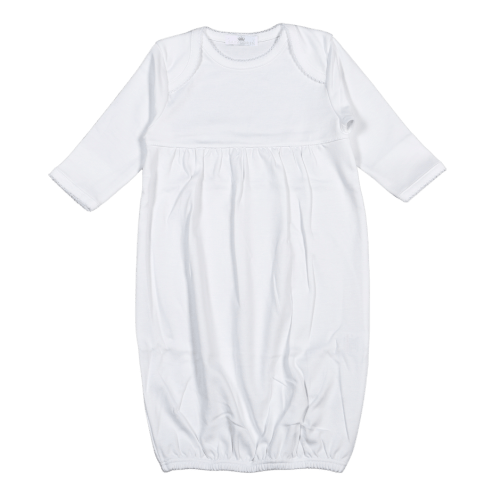 WGW-219 WHITE PIMA GOWN WHITE TRIM