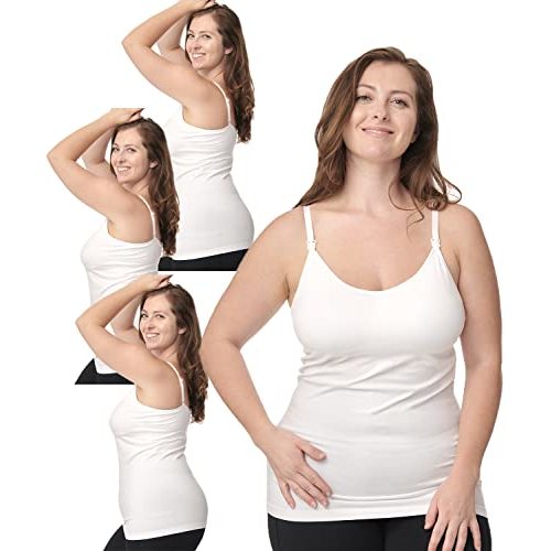 Under Control Nursing Cami Tank Tops for Breastfeeding Women Nursing Tops Maternity Shirts, Camisoles with Built in Bra 3Pack