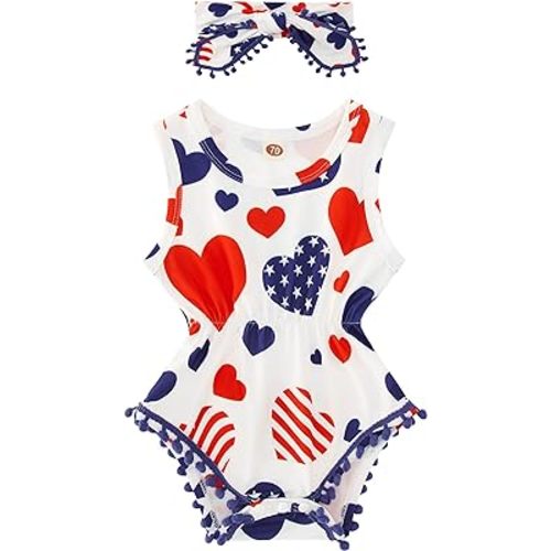 BFUSTYLE Newborn Toddler Baby Girl Floral Bodysuit Romper Summer Casual Outfit + Headband