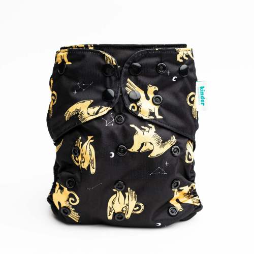 Space and Sky: Essentials Pocket Cloth Diaper with Athletic Wicking Jersey, Grows with your Baby