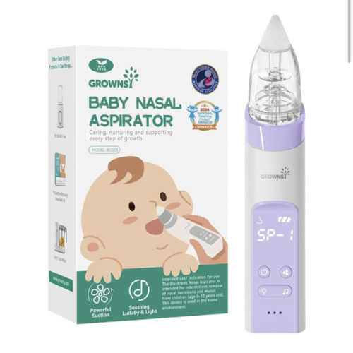 GROWNSY Electric Nasal Aspirator with 3 Silicone Tips