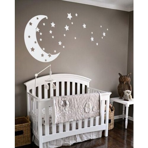 Moon and Stars Wall Decal