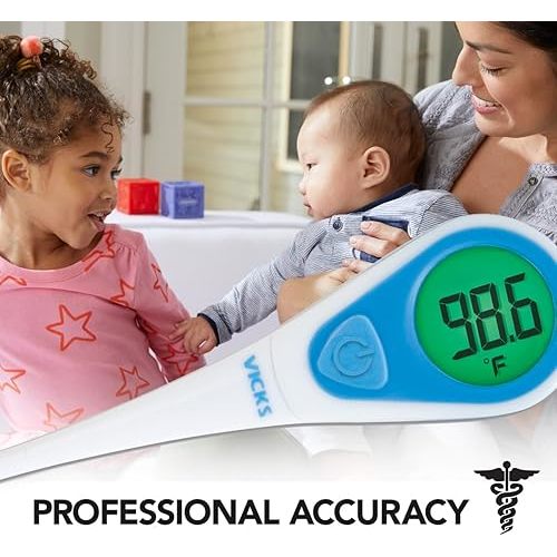Vicks SpeedRead Digital Thermometer with Color-Coded Temperature Readings, Use as Oral Thermometer, Baby Rectal Thermometer or Under The Arm, Water Resistant, FSA and HSA Eligible
