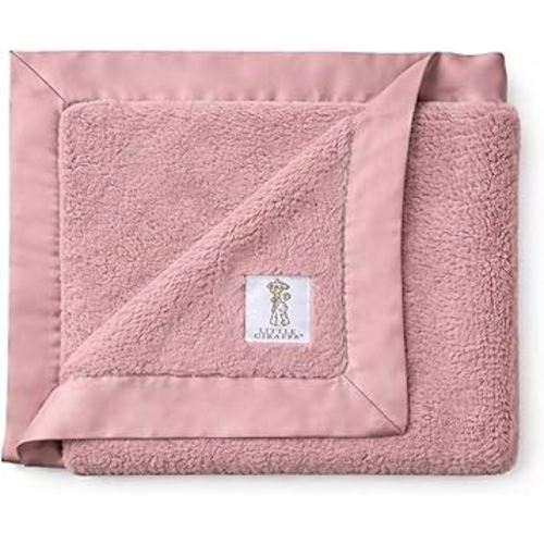 Little Giraffe Luxe Baby Blanket – 29x35” Satin Trim, Dusty Pink | Ultra-Soft, Hypoallergenic Stroller & Nursery Blanket | Perfect for Newborns & Toddlers
