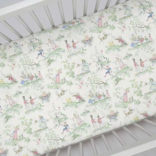 Nursery Rhyme Toile Crib Sheet