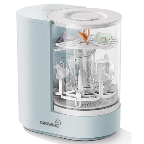 GROWNSY DeepClean Bottle Washer Pro, Baby Bottle Washer and Sterilizer and Dryer, Effortless Washing Machine for Bottle Cleaner, Pump Parts, Pacifiers - Wash, Sterilize and Dry with One Touch (Blue)