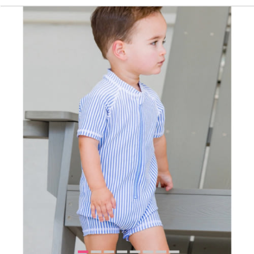 Short Sleeve One Piece Rash Guard | RuffleButts & RuggedButts