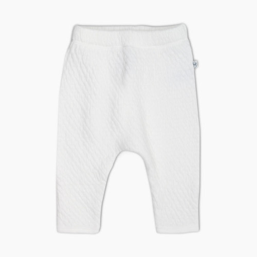 Honest Baby Clothing Organic Cotton Matelasse Harem Pant - Bright White, 0-3 M