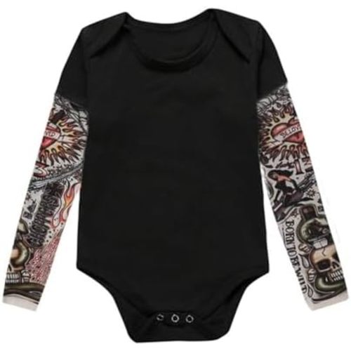 Baby Boys Long Sleeves Mesh Tattoo Sleeves Bodysuit Outfit