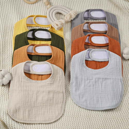Gllquen Baby Muslin Cotton Cloth Baby Drool Bibs for Boys Girls with Adjustable Snap, 8 Pack, Vitality