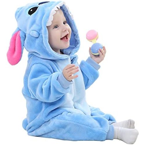 Unisex Baby Flannel Romper Animal Onesie Costume Hooded Cartoon Outfit Suit