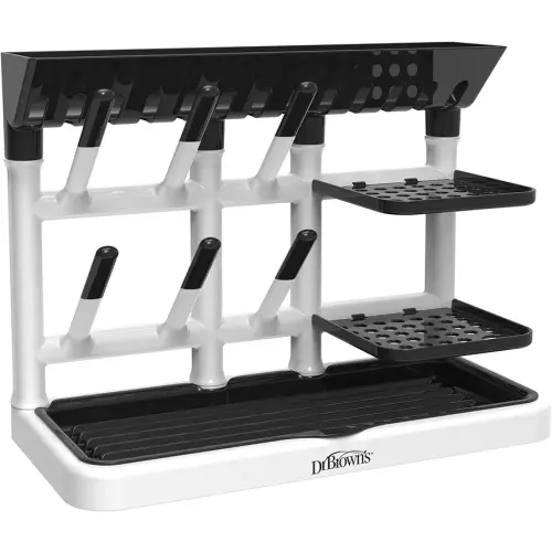 Dr. Brown’s™ Drying Tower, Stand-Up Drying Rack, Countertop Baby Bottle Drying with Organized Storage for Baby Essentials, Space Saving Vertical Rack