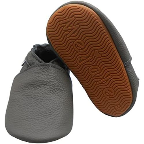 Mejale Baby Rubber Sole Shoes Boy Girl Infant Crawling Toddler Moccasins Leather Walking Anti-Slip Newborn Mini Kids Crib Boots