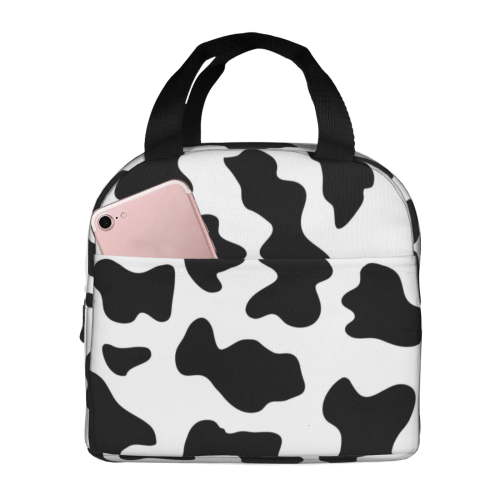 Disketp Milk Cow Lunch Bag for Women Men, Leakproof Thermal Cooler Sack Food Handbags Case High Capacity forTravel Work School Picnic