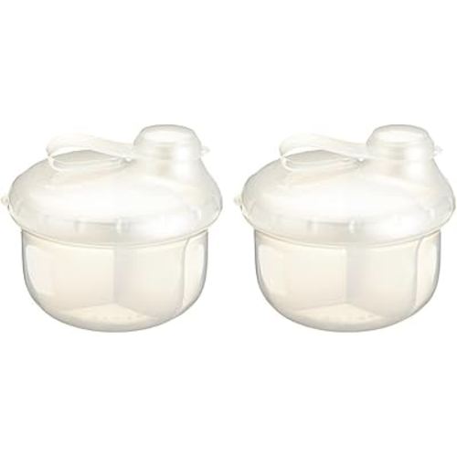 Nuby Milk Powder Dispenser, Colors May Vary, 3 Compartments (Pack of 2)