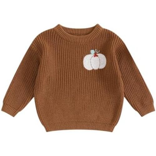 Toddler Baby Girl Knit Sweaters Oversized Long Sleeve Embroidery Shirt Top Newborn Infant Cute Fall Winter Clothes