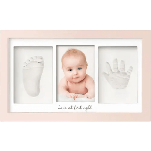 Baby Hand and Footprint Kit - Baby Footprint Kit, Newborn Keepsake Frame, Baby Handprint Kit, Personalized Baby Gifts, Nursery Decor, Baby Shower Gifts for Girls Boys (Petal Pink)