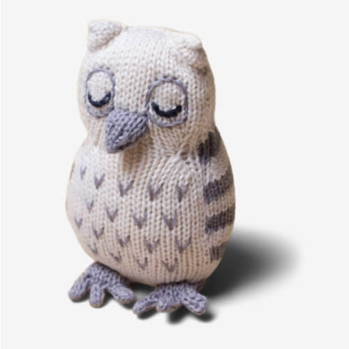Estella Organic Cotton Handmade Baby Rattle - Owl