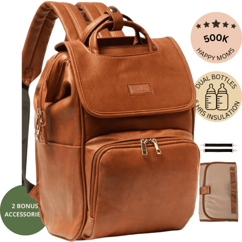 La Madison - Elegant Vegan Leather Diaper Bag Backpack