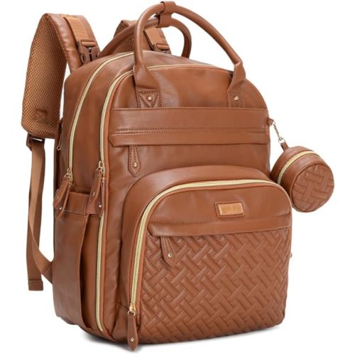 BabbleRoo Diaper Bag Backpack, Baby Essentials Travel Bag with Changing Pad, Stroller Straps & Pacifier Case