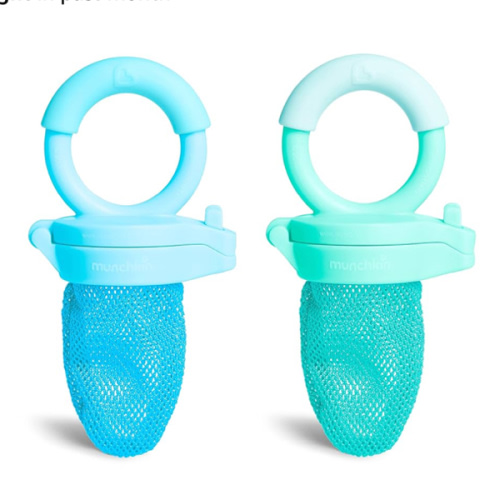 Munchkin Baby Feeder for Fresh Food and Fruit, 2 Pack, Blue/Mint
