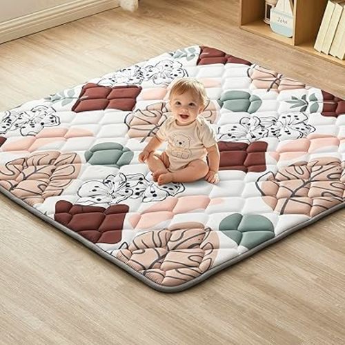 Baby Play Mat, Non-Slip Baby Mat for Floor, Soft Thicker Playpen Mat, Portable Playmat, Crawling Mat for Babies, Toddlers & Infants to Play and Learn（ 50"x50"）
