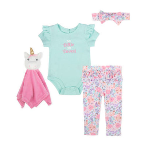 Baby Essentials Baby Girls 4-pc. Baby Clothing Set