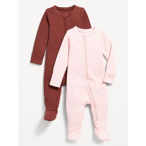 Unisex 2-Way-Zip Sleep & Play Footed One-Piece 2-Pack for Baby